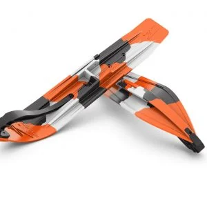 Camo Orange - "Powder Hound" Slydog Skis (1 Pair with Carbides and Loops)